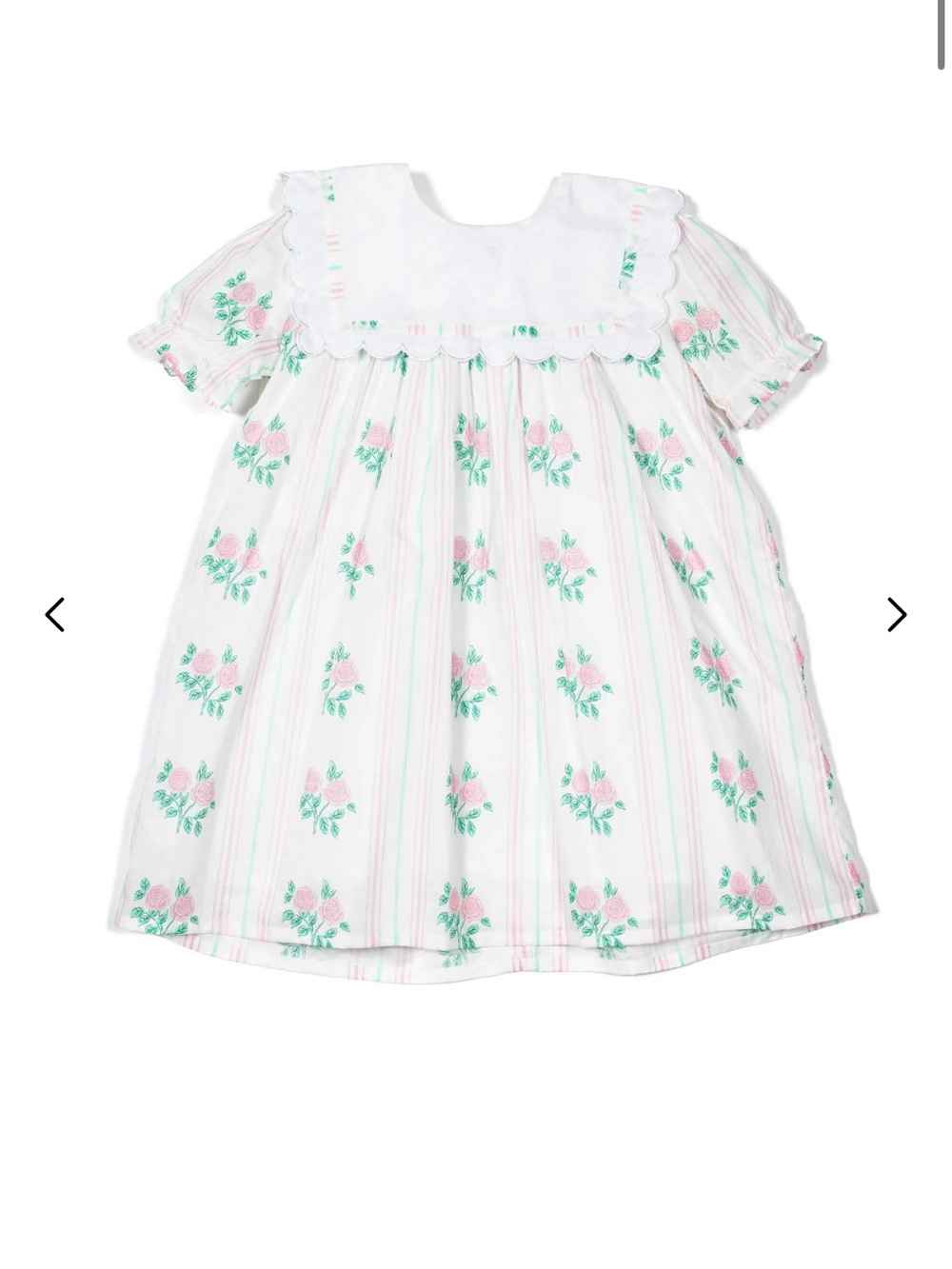Sweet Floral Baby Dress with Scalloped Bib